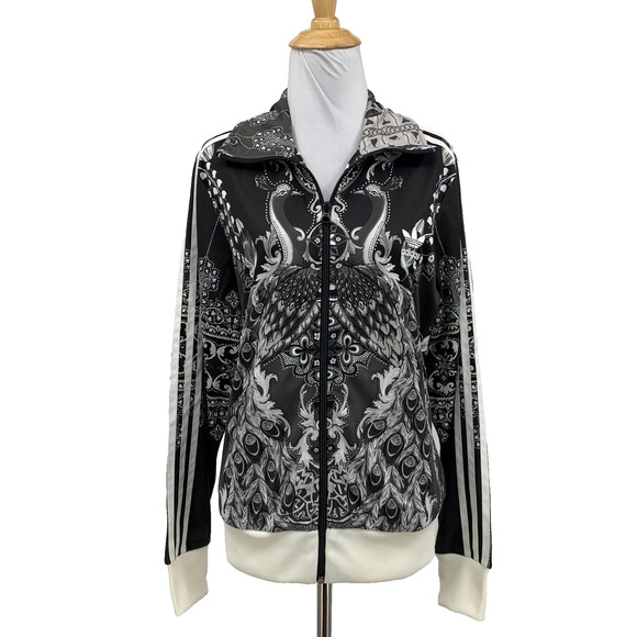 adidas Jackets & Blazers - Adidas Jacket Women L Large Pavao Firebird Peacock Track All Over Print Athletic